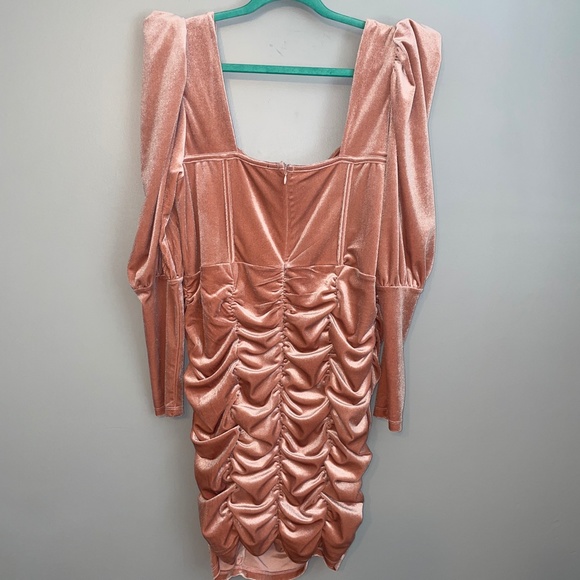 EUC Eloquii Bustier Velvet Dress In Light Pink Dusty Rose Size 16 - Picture 7 of 9